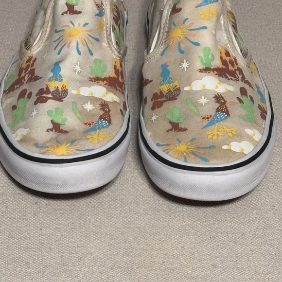 Vans Classic Slip On Desert Roadrunner Cactus Print Sneakers Mens 11.5 Womens 13 - Picture 2 of 9